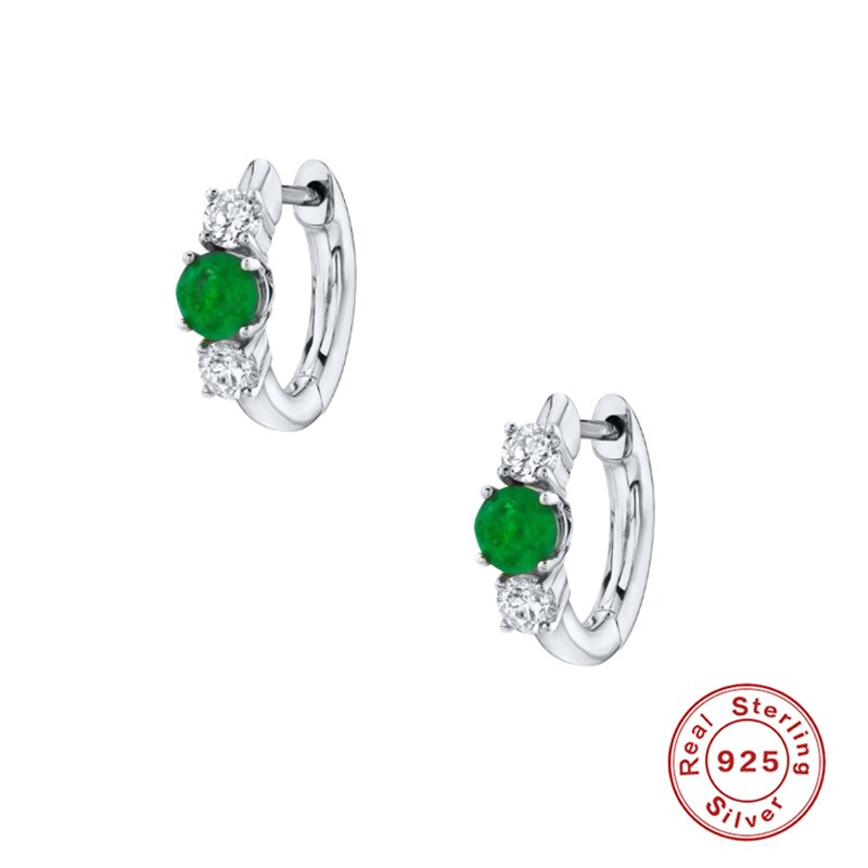 Canner 2 pçs 925 prata esterlina bling cristal 9mm pendientes brincos de argola para mulheres lovers menina brinco redondo jóias de luxo: silver color3