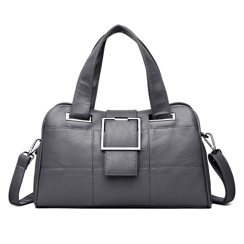 neue Feste Frauen Handtaschen PU Leder Frauen Schulter Taschen Berühmte Damen Umhängetaschen: Dark grey