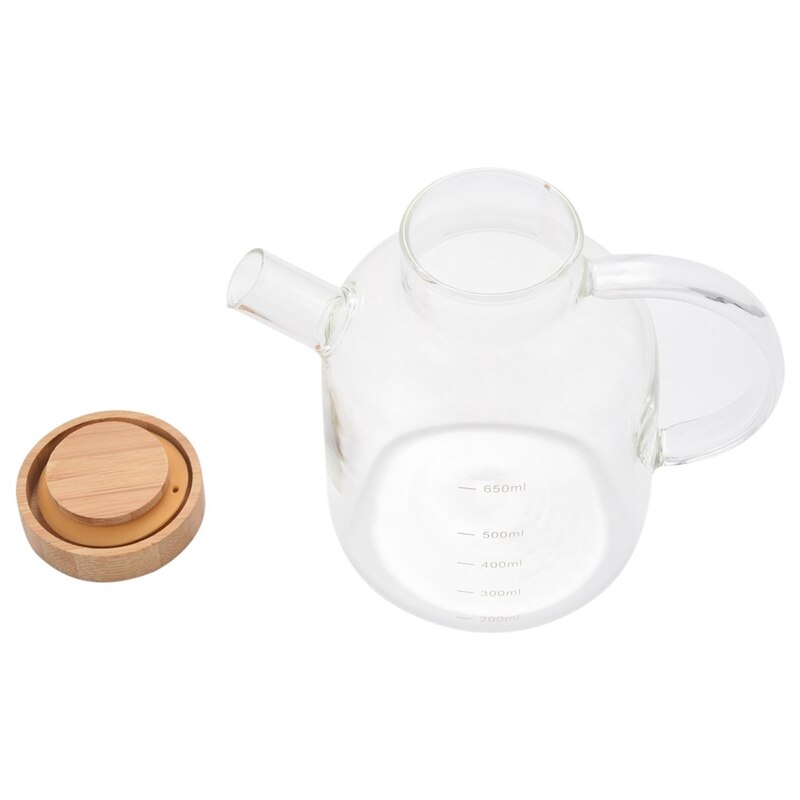 LBER 650Ml Olive Oil Dispenser Bottle Horn Mouth Oil Pot Condiment Oil Glass Bottle Anti-Leak Oil Bottle Vinegar Soy Sauce Bottl