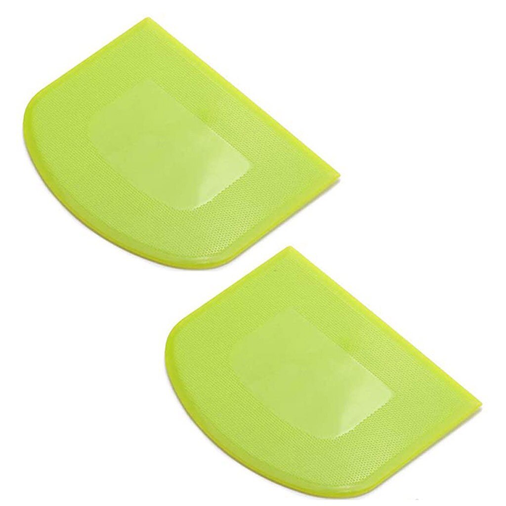 2PCS Plastic Cake Cream Spatula Dough Butter Batter Scraper Baking Tools For Home Baking Nough Cutting Tools Kitchen Gadgets L*5: green