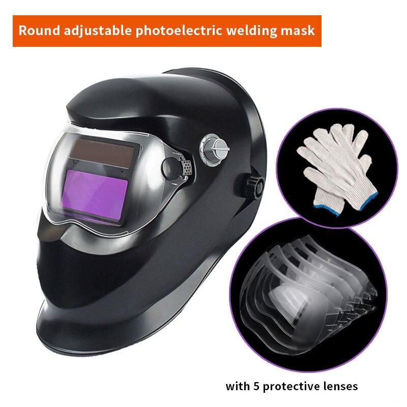 Solar Auto Darkening Adjustable Welding Mask Helmet Automatic Welding Shield Head-Mounted Argon Arc Welding ProtectIve Cap