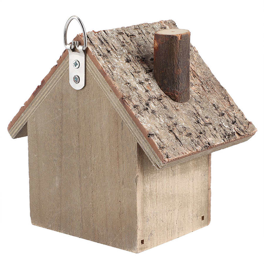 DIY Wooden Bird Handmade Eco-friendly Bird Cage Outdoor Birdhouse Garden Yard Hanging Decoration Crafts Pets Supplies