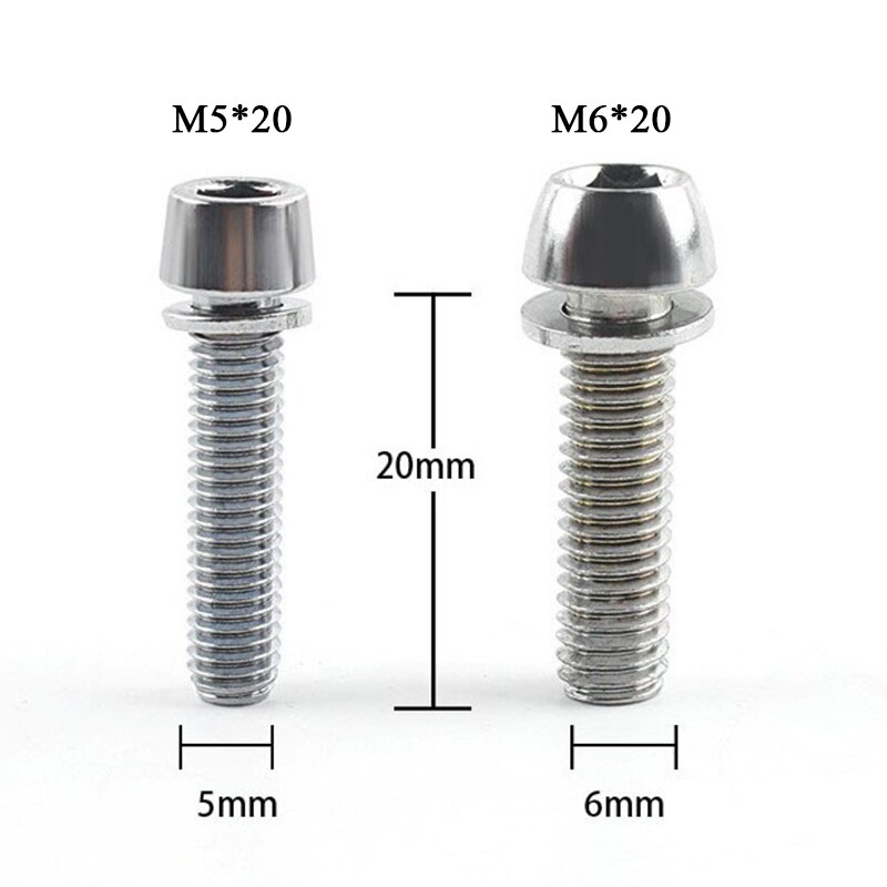4/8/16Pcs Fiets Stuurpen Schroef M5 * 20 / M6 * 20 Fiets Stuur Schroef aluminium Bout Fixed Gear Mtb Fiets Accessoires
