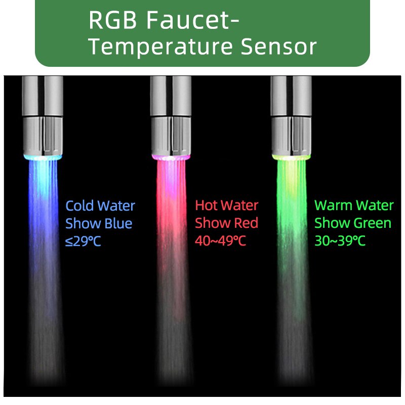 Kps Led Kraan Licht Water Tap Douche Temperatuur Sensor Intelligente Herkenning Badkamer Douche Waterslang Water Hoofd: Sensor RGB Faucet