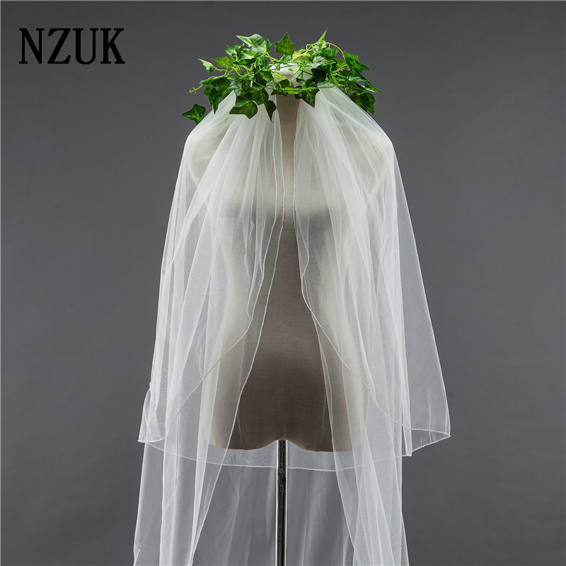 Velo De Novia De tul De 3 M De largo, velo De Novia nupcial con borde De cinta De dos capas, accesorios De boda, Velos De Novia Veu De Noiva Longo