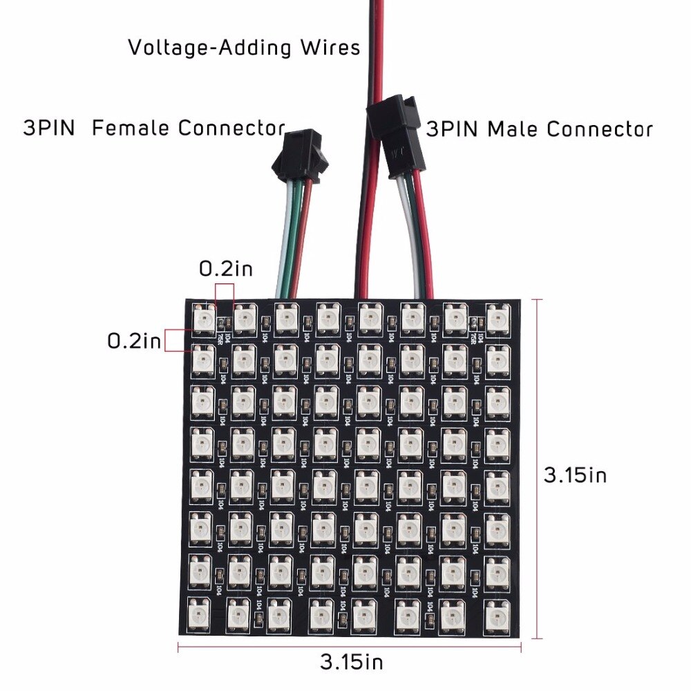 DIY GyverLamp 16x16 Matrix WS2812B 5V RGB 5050SMD Digital Flexible Individually 8x32 256 Pixels Panel Flexible FPCB with Arduino