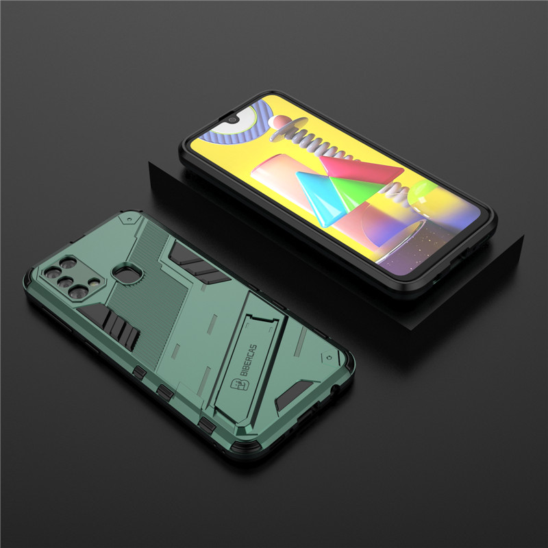 Pour Samsung M31 étui 6.4 robuste armure magnétique béquille Protection coque de téléphone pour Samsung M31 M 31 SM-M315F M315 couverture arrière: BLEU CIEL