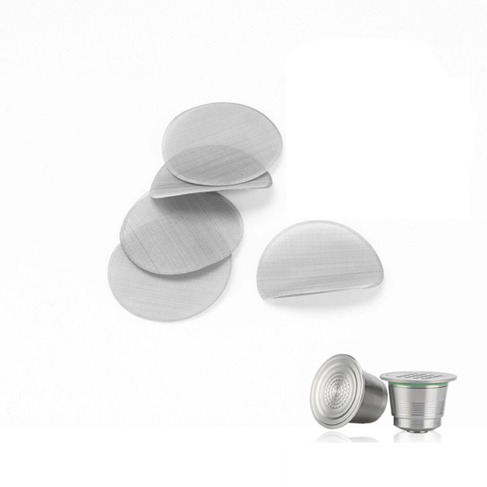 16PCS Coffee Filter Mesh Compatible With Nespresso Metal Diameter 27mm Stainless Steel Refillable Capsules DIY Coffee Maker