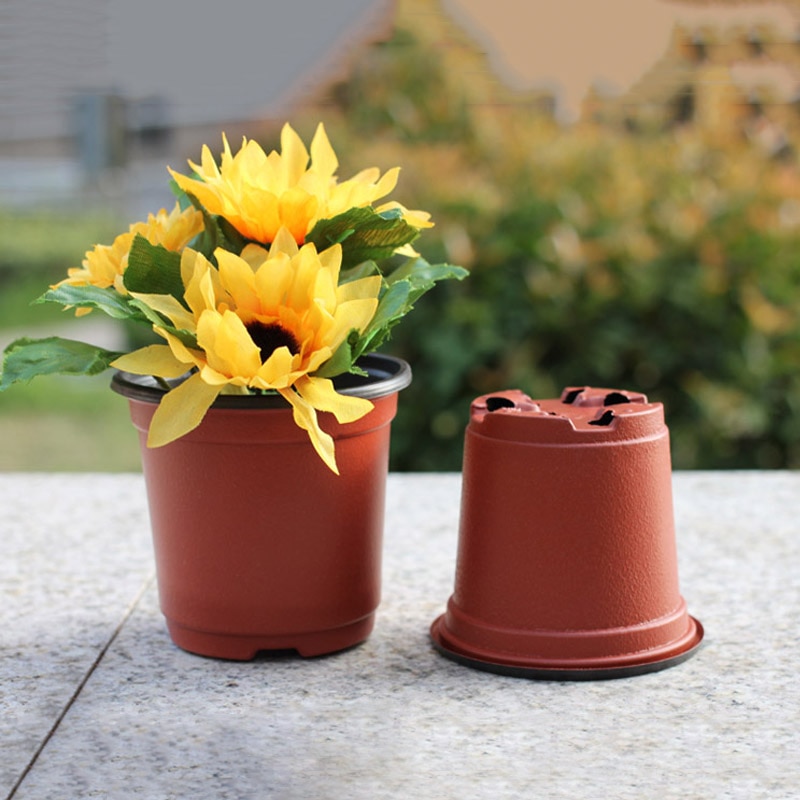 100 Pcs Lightweight Plastic Plant Flower Pots Nursery Seedlings Pot Flower Plant Container Seed Starting Pots-30