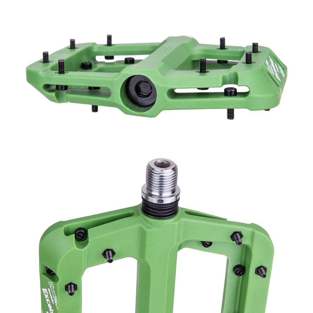 Ultralet mtb landevejscykel 2 lejer salg pedaler nylon fiber flad pedal du system 12mm akslet anti-slip cykling xc am bmx pedaler