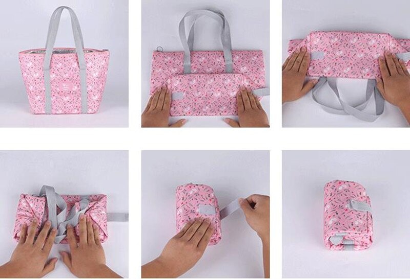 Blumen- Druck Thermische Isolierte Mittagessen Tasche Für Frauen Mädchen tragbar Tragen Tote Kühler Mittagessen Kasten Isolierte Tasche