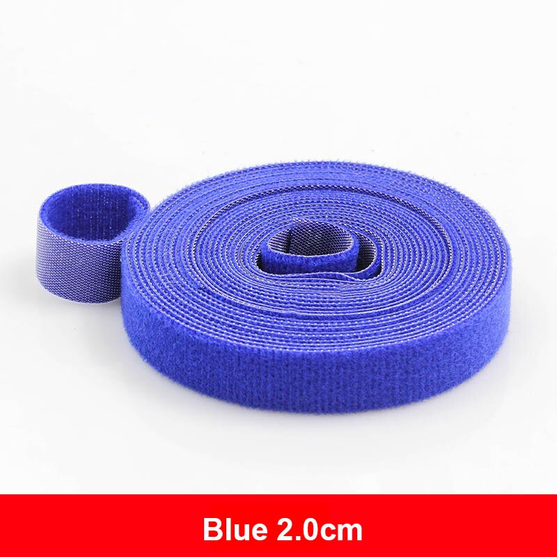 5Meter/Roll 10/15/20Mm Herbruikbare Zelfklevende Sluiting Tape Sterke Haken En Lussen Kabelbinders gordijn Nylon Sluiting: Blue 2.0
