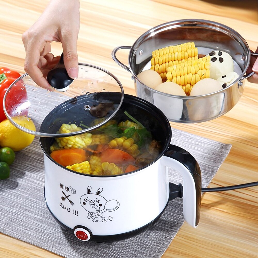 Mini Multifunction Electric Cooking Machine Single/Double Layer Available Pot Multi Electric Rice Cooker Non-stick pan