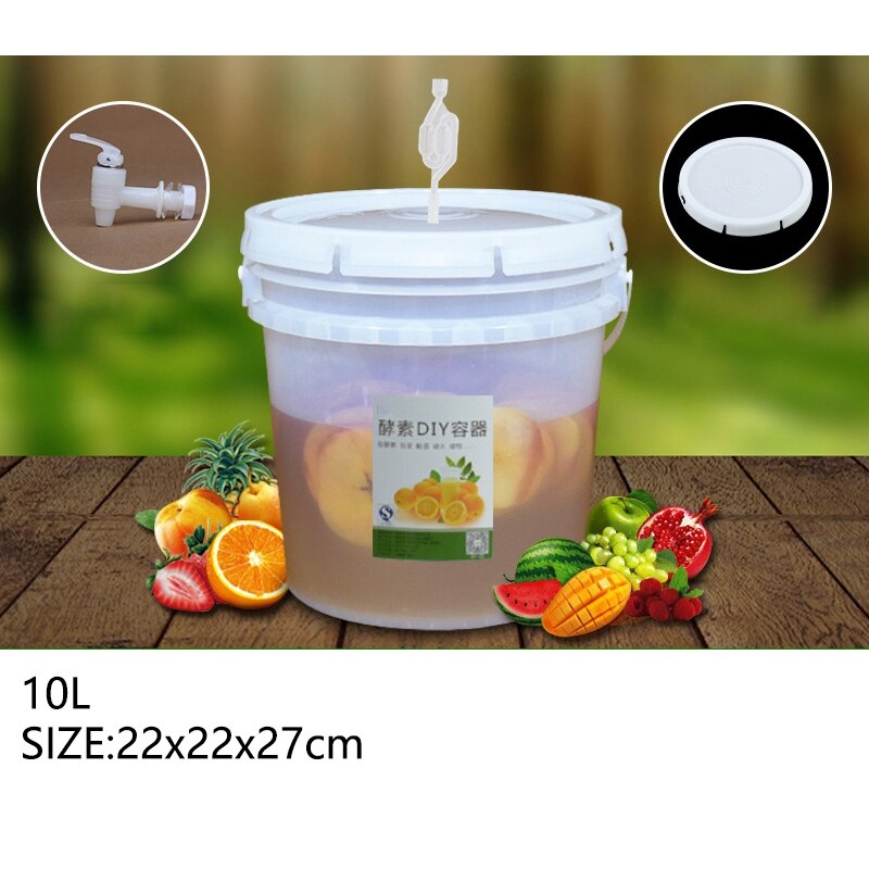 LBER plastikowe wiadro robić fermentacji wina szczelny pojemnik fermentor piwa z kranem i pokrywką