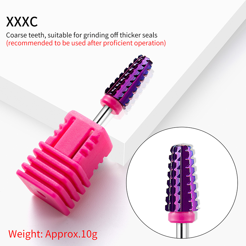 Brocas de carburo de tungsteno chapadas en púrpura para uñas, accesorios de manicura, cortador de fresado, , 5 en 1: Verde militar