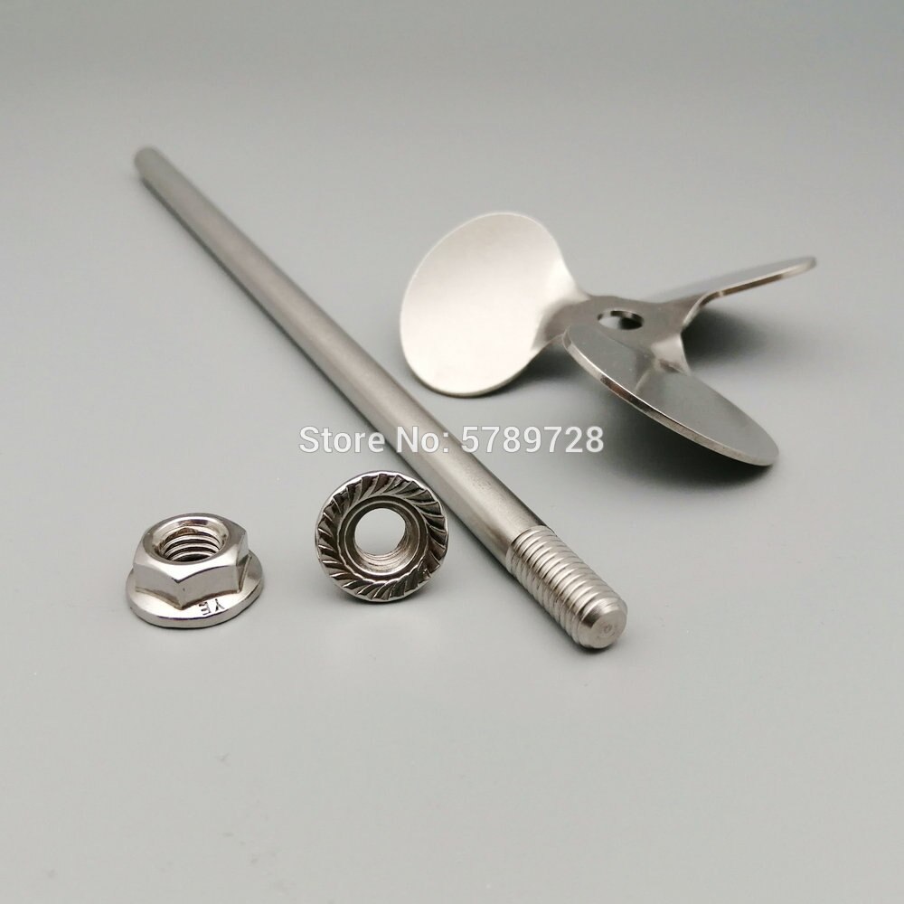 1 Juego de varilla giratoria de acero inoxidable para laboratorio, diámetro de 40mm a 120mm, tres cuchillas con hélice de varilla agitadora, ángulo de grado de cuchilla: 30 °