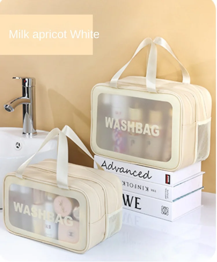 Thick Dry-Wet Separation Partition Toiletry Bag Portable Double-Layer Cosmetic Storage Bag for Travel, Beach, Pool Bathing: Orange