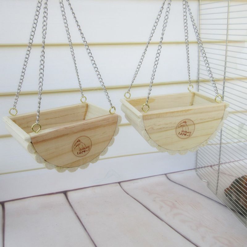 Natuurlijke Houten Schommel Rest Bed Mand Huis Speelgoed Voor Hamster Gerbil Rat Muis Kooi