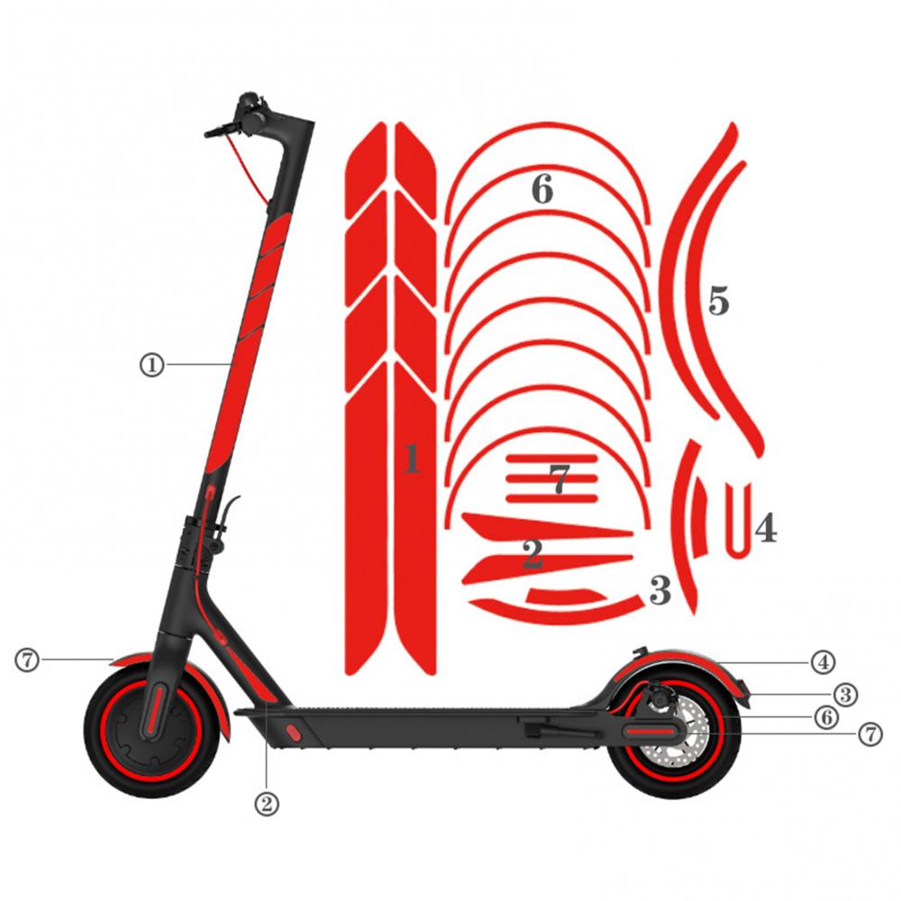 Reflecterende Sticker Voor Xiaomi Mijia M365 1S Pro 2 Scooter Rijden Pedaal Decor Elektrische Scooter Skateboard Onderdelen