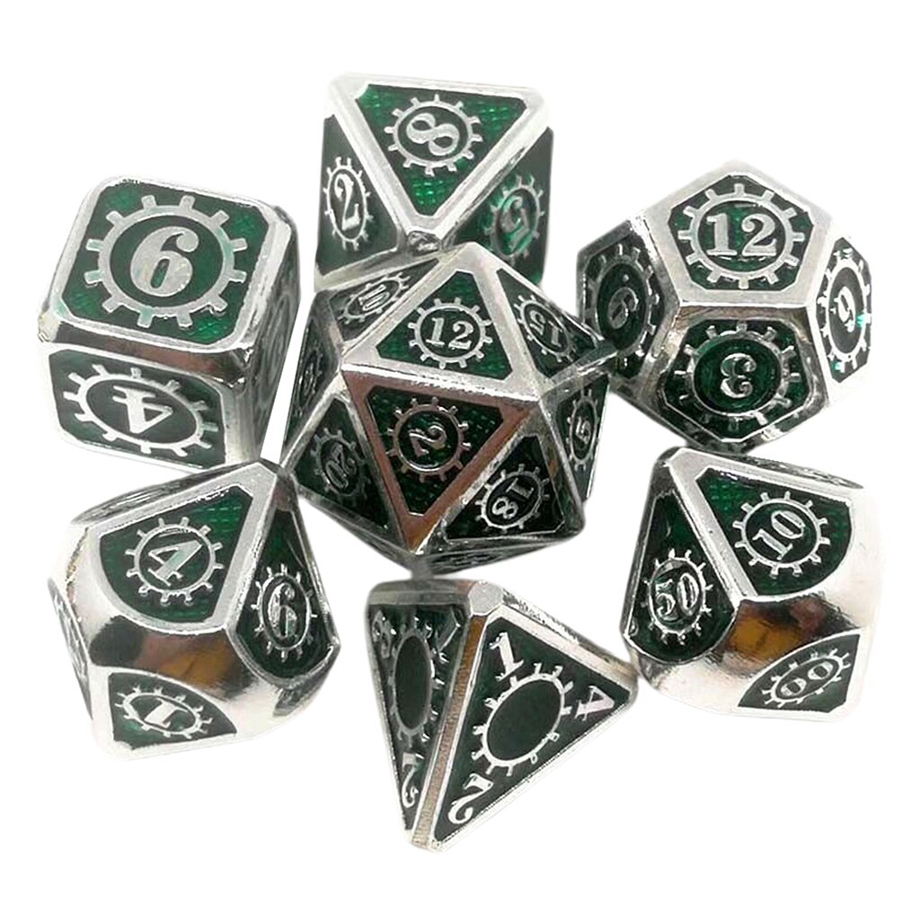 7Stck polyedrisch Multi-einseitig Metall Pro Drachen Waage DnD Pfadfinder RPG würfelt: 09