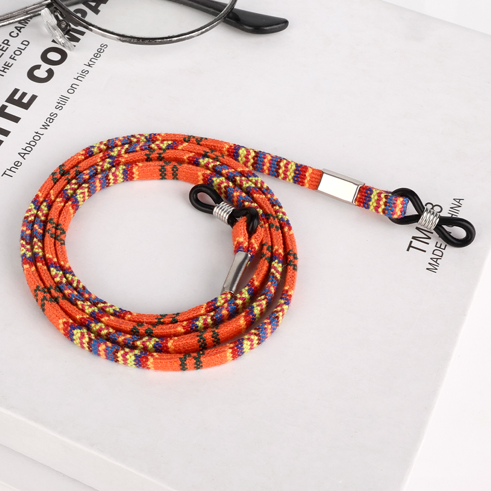 Bohemia Cotton Sunglasses Strap Eyeglass Chain Reading Glasses Chain String Holder Mask Neck Cord Eyewear Spectacles Necklaces: black