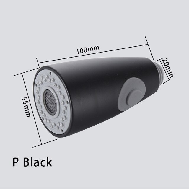 ABS Kitchen Tap Pull Out Parts Kitchen Faucet Replacement Parts Faucet Accessorie Spouts Kitchen Faucet Nozzle,Small shower head: A black