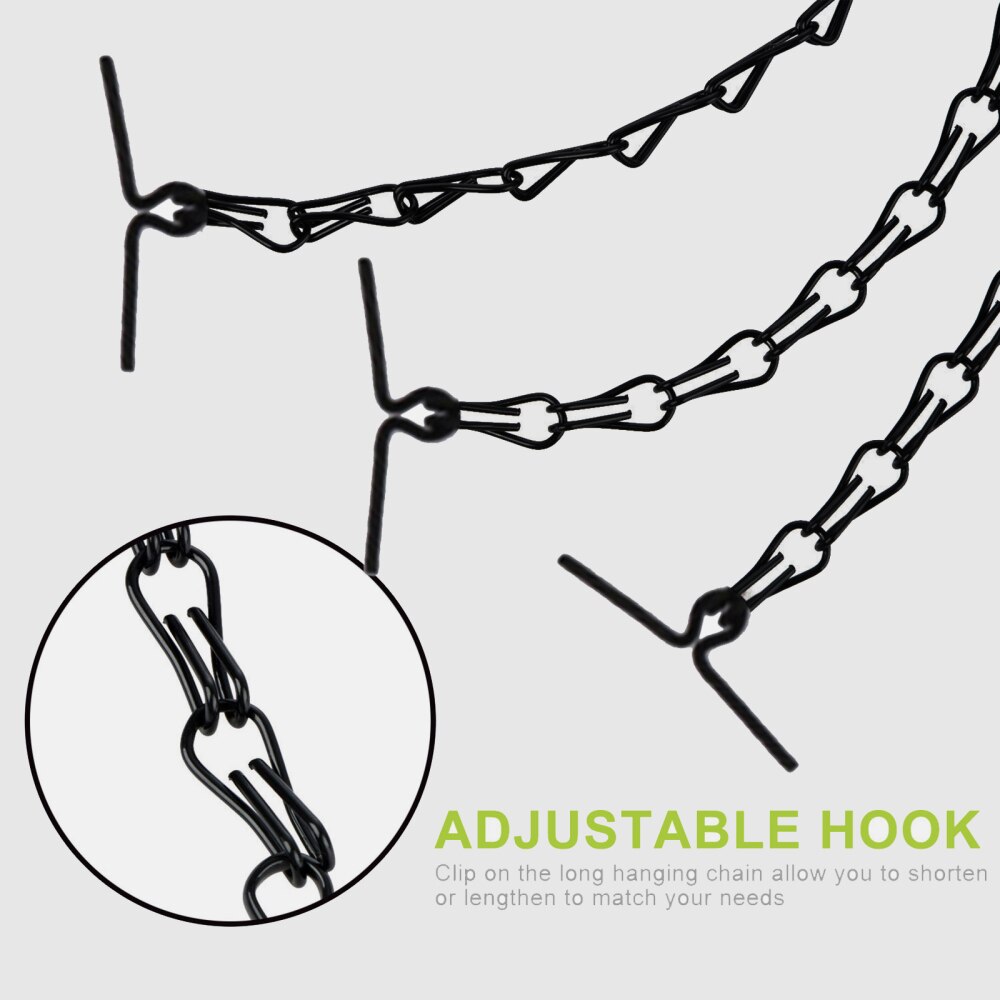 Mand Ketting Dubbel-Hoofd Voor Opknoping Manden Plant Pot Tuin Hanger 3 Punt S-Vormige Iron Decoratieve Yard 80 Cm Bloempot Haak