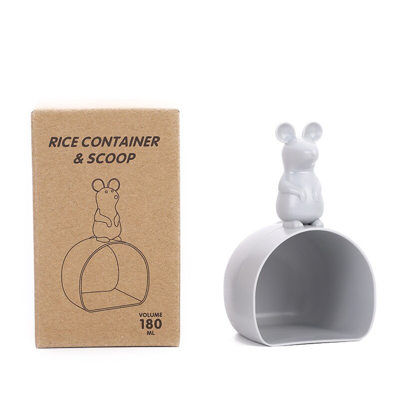 Cute Mouse Washing Rice Spoon Household Rice Measuring Device Kitchen Cartoon Flour Vertical Rice Measuring Cup