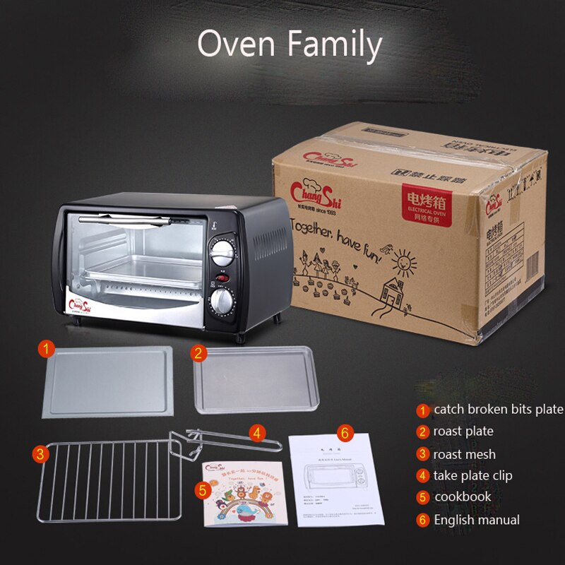 Kitchen Appliances Household Baking Mini Oven 12L Stainless Steel Housing Glass Electric Oven Cake Toaster