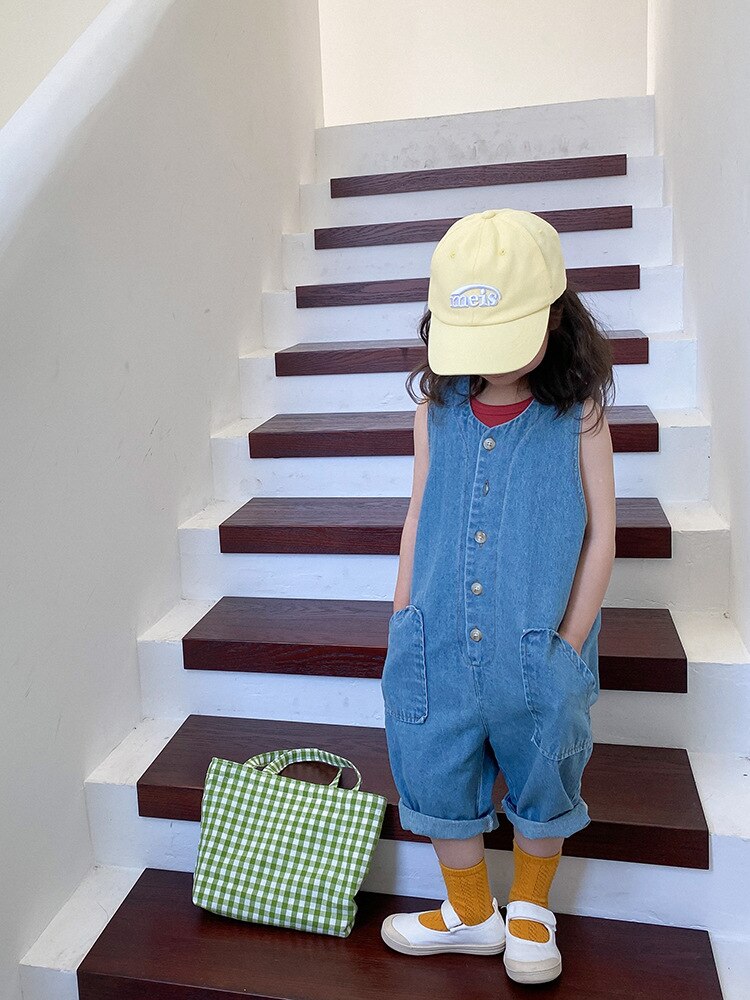 7700 Baby Overalls Meisjes Jumpsuit Lente Zomer Kids Jumpsuit Jeans Baby Boy Overalls 1-9T Kinderen Denim overall Outfit