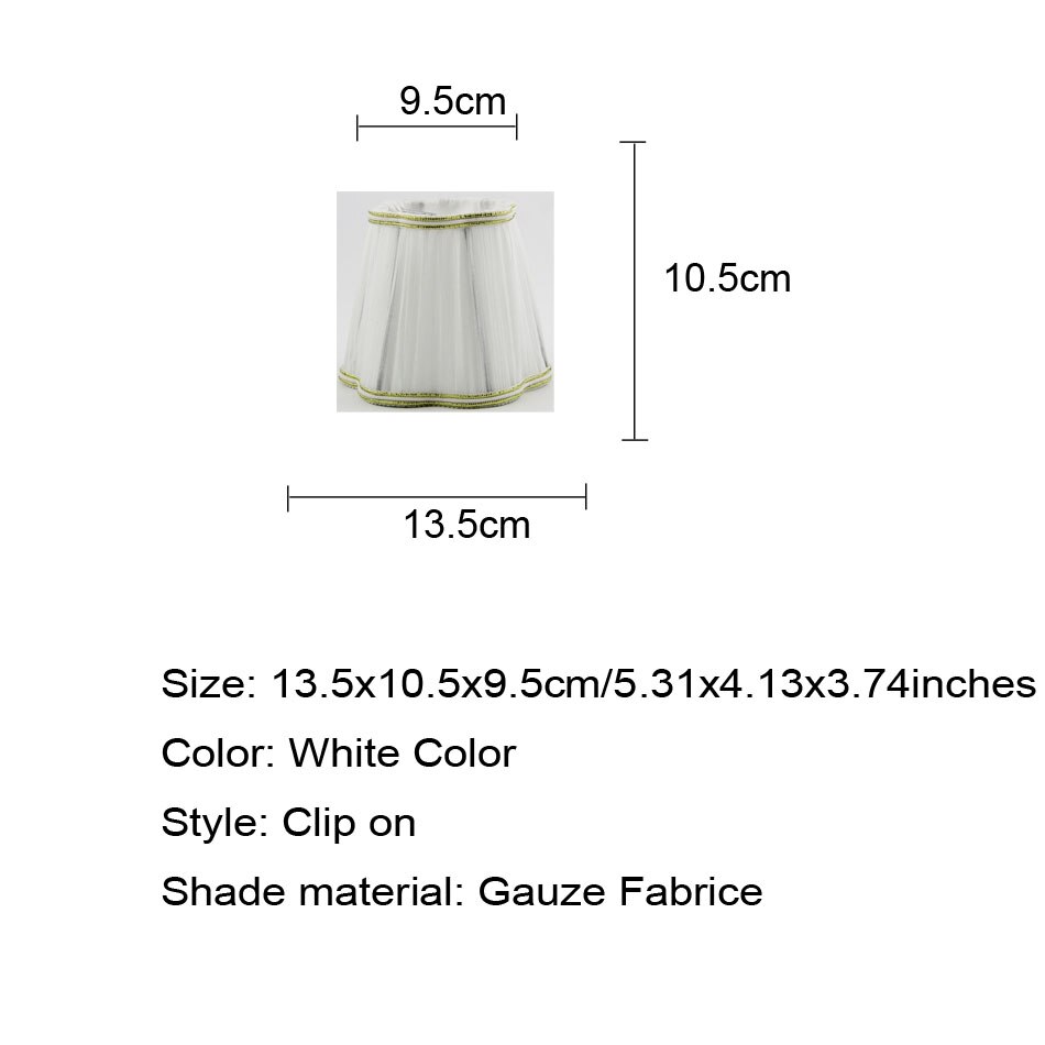 DIA 13.5cm/ 5.31 inch Warm Style Lamp Shades,White Color ,Clip On