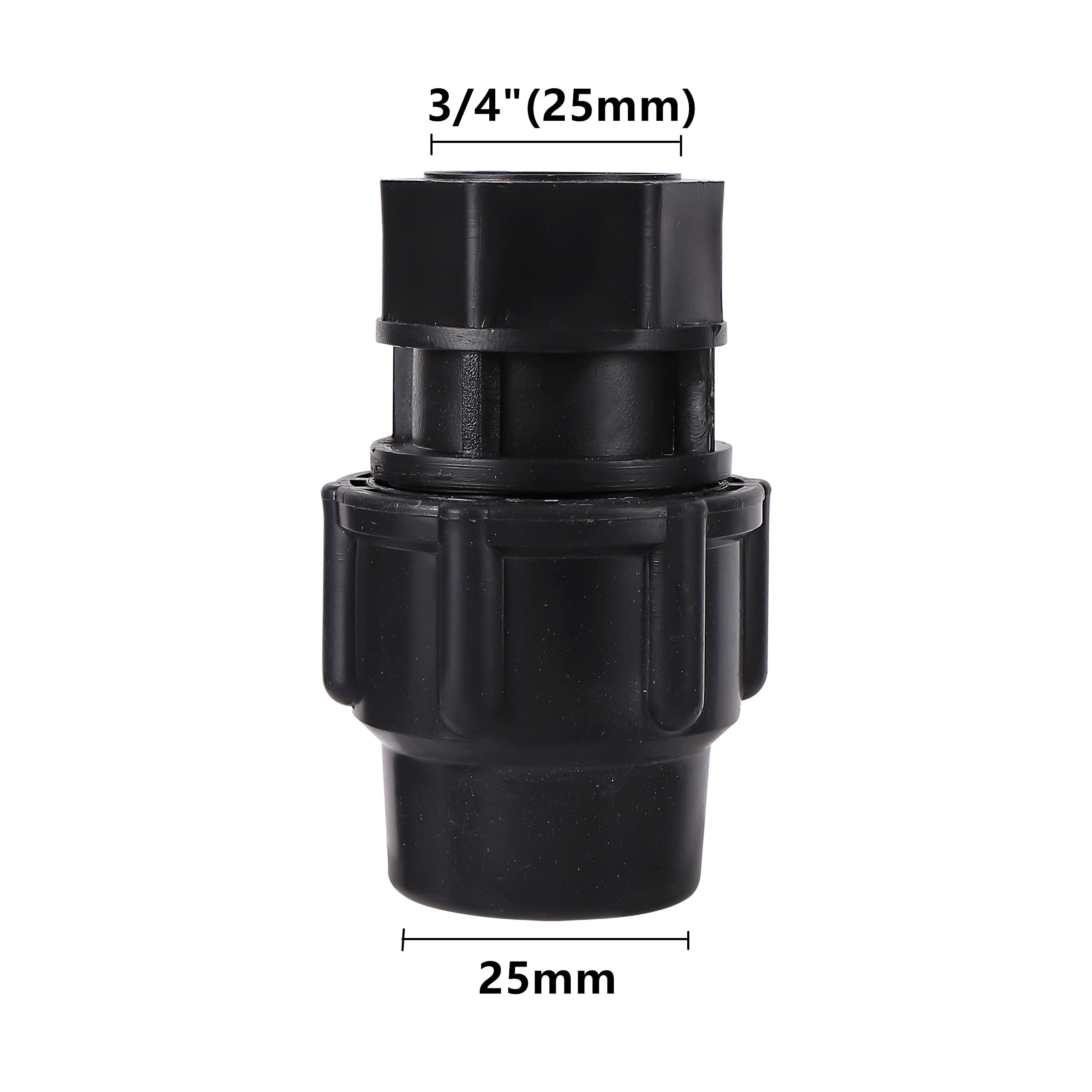 Pe tubulação de conversão rápida junta rosca fêmea 1/2 &quot;3/4&quot; 1 &quot;1.2&quot; 1.5 &quot;reduzindo 20/25/32/40/50mm id irrigação conexão do tubo água: 3I4 inch x 25