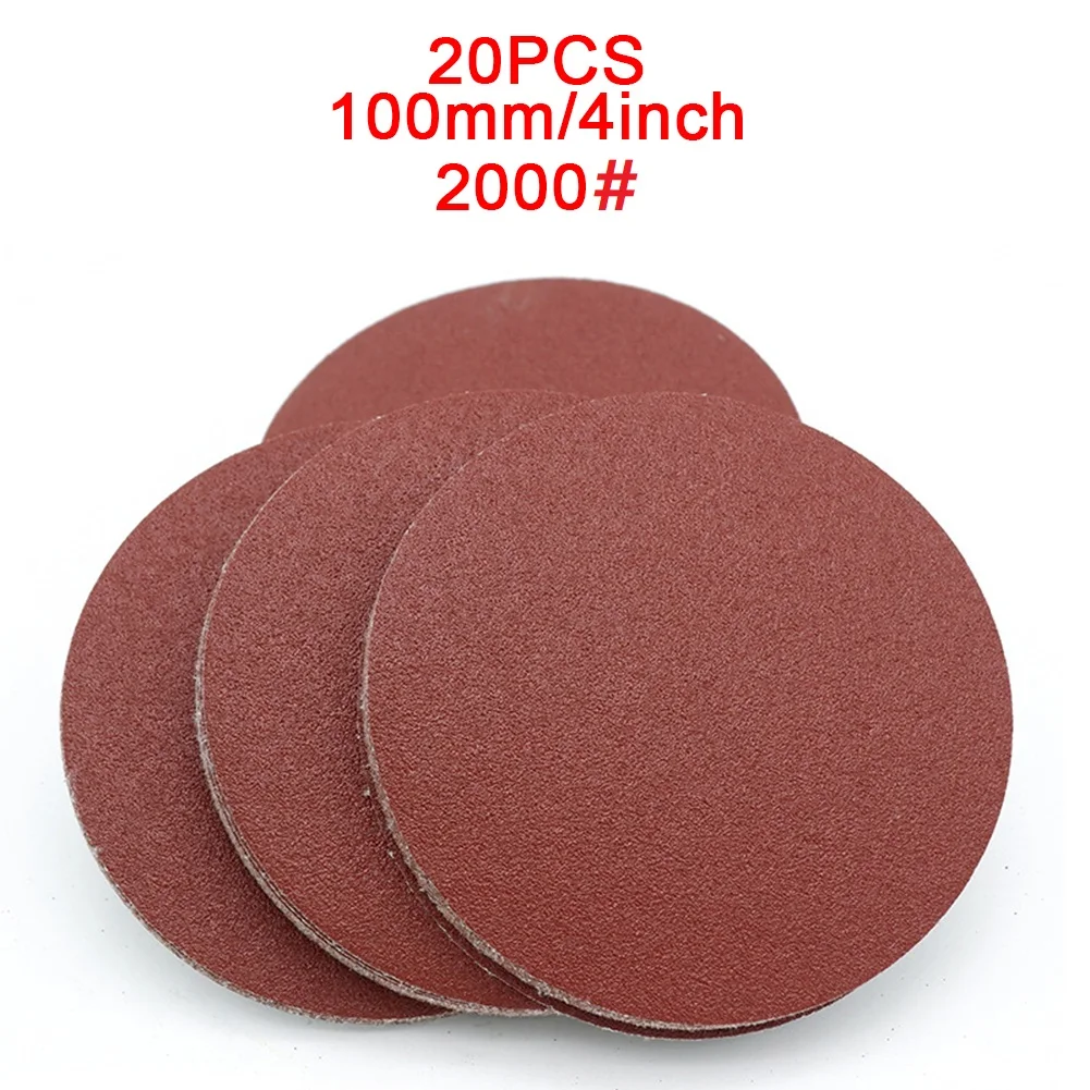 20pcs 4inch 100mm Round Sandpaper 40-2000Grit Abrasive Sander Paper Special Sandpaper Sanding Disk For Metal Wood Polishing: SKY BLUE