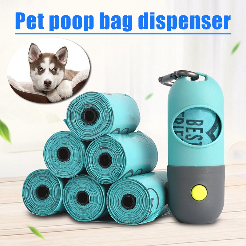 Wegwerp Hond Poops Zak Dispenser Met Ingebouwde Led Zaklamp En Leash Clip Hond Wandelen Accessoire XHC88: Default Title