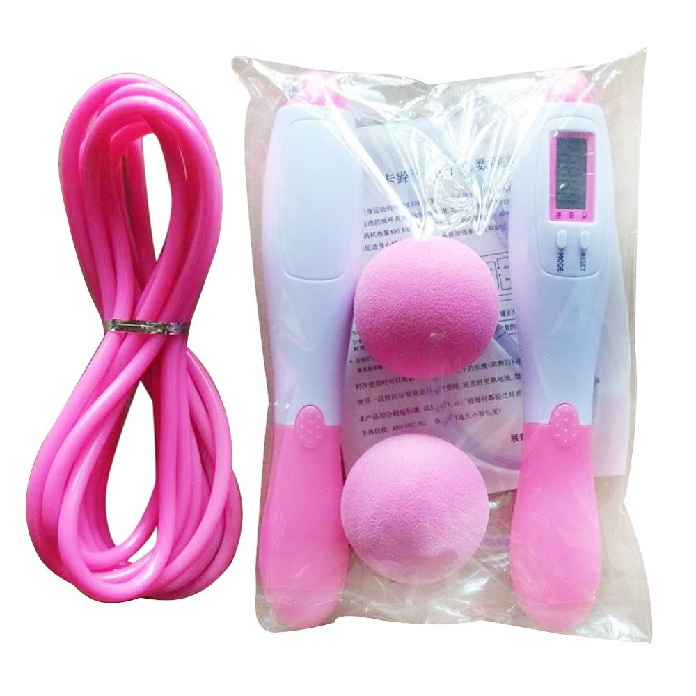 Electronic Counting Wireless Skipping Rope Dual-purpose Calorie PVC Weight-bearing Wireless Physical Fitness Exercise: Pink