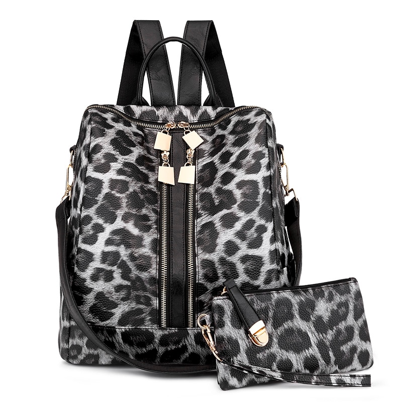 DIDA BEAR-Mochila de cuero para mujer, morral escolar grande, de viaje, Color caramelo con monedero