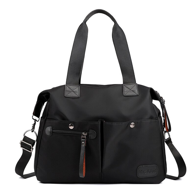 Schulter Tasche Frauen Handtaschen Wasserdicht Rosa Violet Schwarz Nylon Casual Große Kapazität Messenger Damen Taschen: black