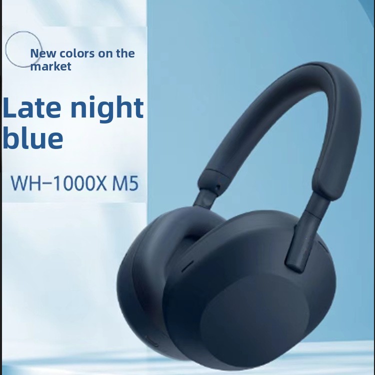 2025 Neue, hochwertige WH-1000XM5 am Kopf montierte Bluetooth-Kopfhörer mit kabellosem Vollohr-Anruf-Kopfhörer: Blau