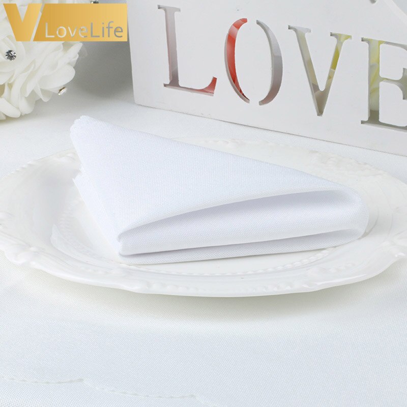 100 Stuks 30*30cm Servet Polyester Tafelkleden Vele Kleuren 12 "x 12" Doiner Wedding Party thuis Tafeldecoratie: White