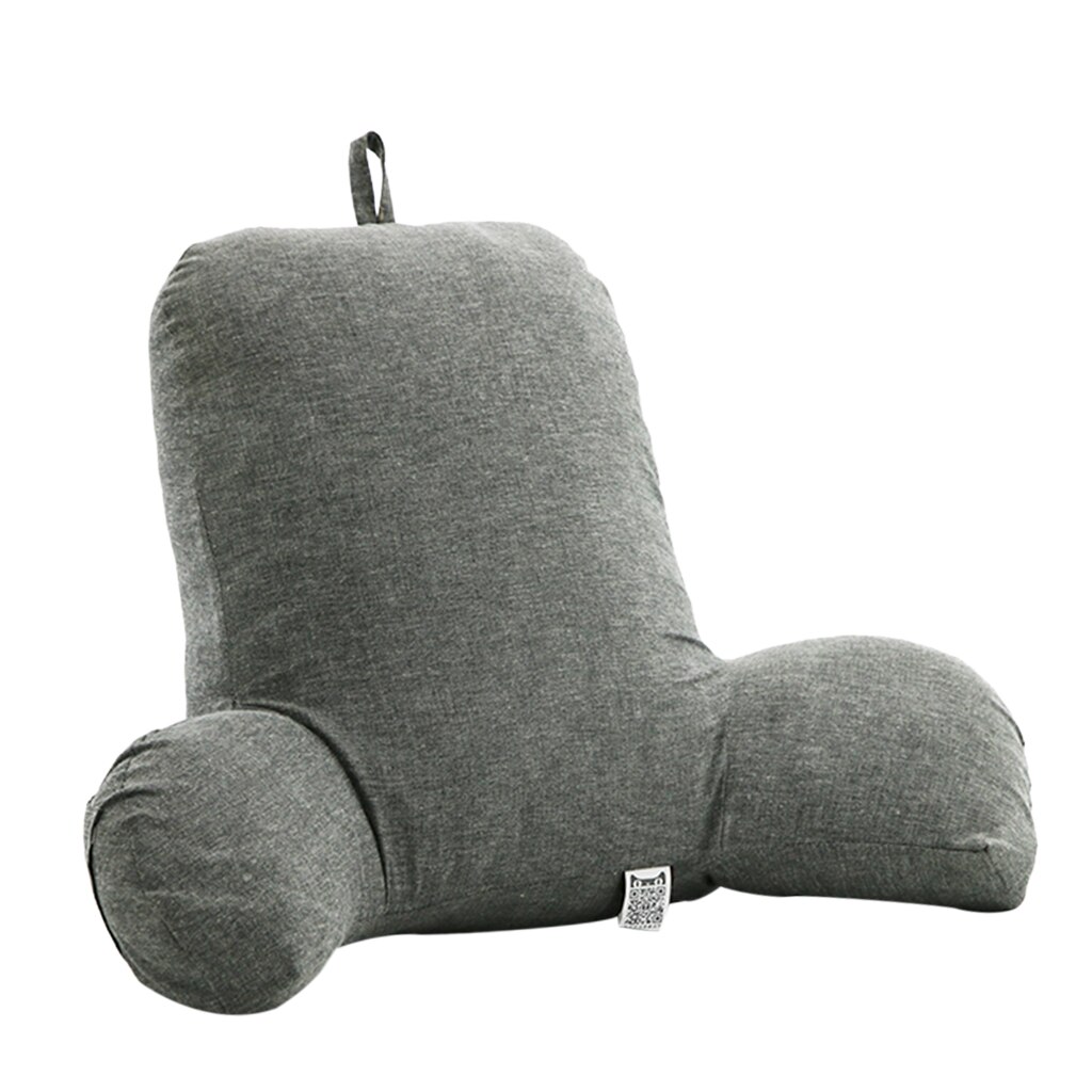 bequem Lesen Kissen Bettruhe Stuhl Sofa Bett Unterstützung von Lenden & Zurück, Feder Samt Gefüllt für Atmungsaktive Komfortable: grau