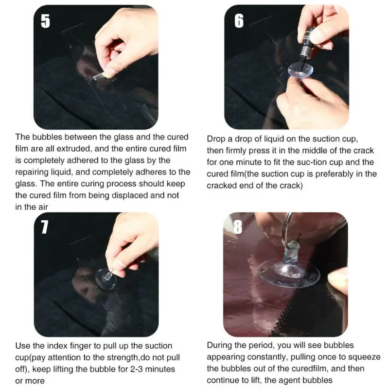 5 Stück Autoglas Nano Reparatur Flüssigkeit Windschutz scheibe Reparatur Glas Reparatur Flüssigkeit Auto Fenster Kratzer Renovierung Riss Wiederherstellung Tool Kit verwenden