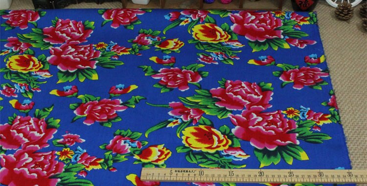 100% baumwolle verrotten SCHWARZ GRÜN BLAU Ethnische Chinesischen Traditionellen Pony Blumen stoffe für DIY Bekleidung Handwerk Tischdecke Kissen Dekor: königlich Blau / 100X160CM