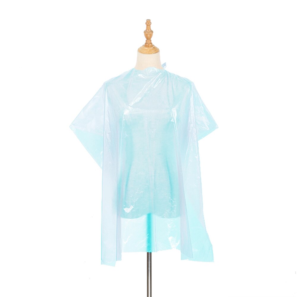 50PCS Disposable Waterproof Hair Salon Capes Haircut Apron Salon Shampoo Cape Salon Gown for Barbershop, Blue: blue