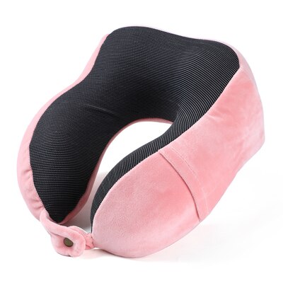 Sb U-vormige Traagschuim Nek Kussens Zachte Trage Rebound Lange Reizen Kussen Ademend Ondersteuning Cervicale Wervelkolom Natuurlijke Latex Kussen: Magnetic cloth Pink