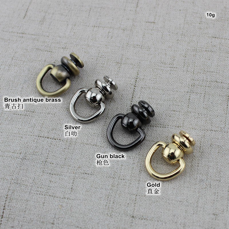 2pcs 5colosr Copper screws Round Head Solid Nail Leather Screw Rivet Bags Decoration Chain no hook bag modification