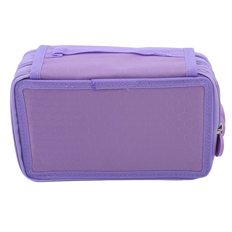 Bolsa de dibujo estropajo multifuncional organizador de lápices estuche de lápiz bolsa de la pluma caja estacionaria con cremallera para la escuela: purple