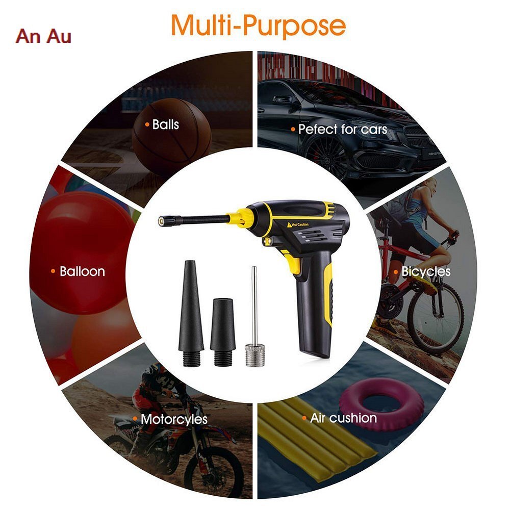 Draadloze Bandenpomp Luchtcompressor Autoband Pomp Elektrische Draagbare Met Led Licht Digitale Display Oplaadbare 12V 2200 Mah