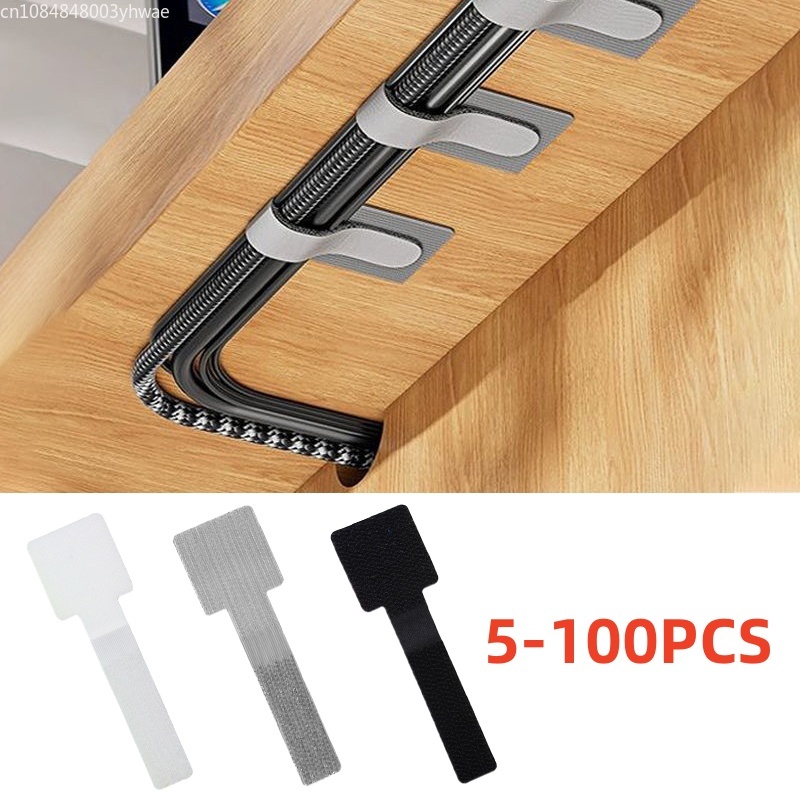 Wire Organizer Reusable Cable Ties Fastening Cord Rope Holder Desk Management Self Adhesive Adjustable Cord Organizer Straps