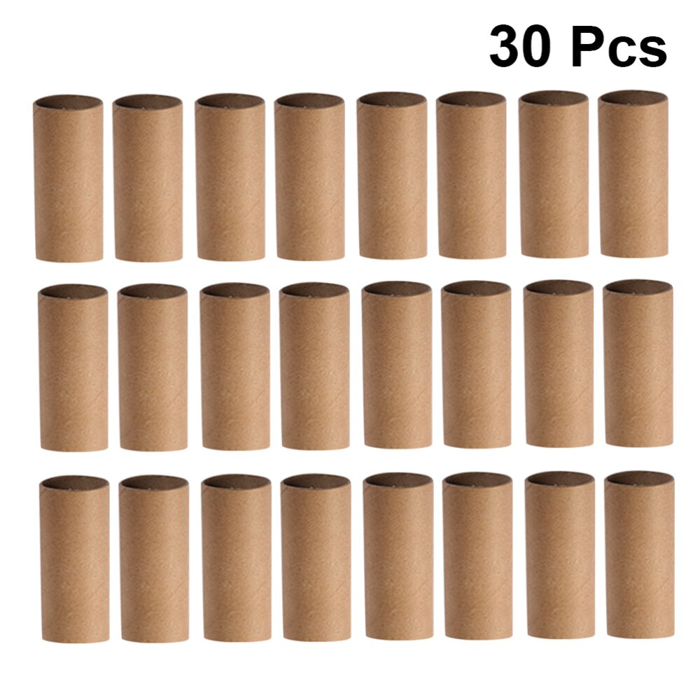 30PCS Craft Rolls Fun Cardboard Tubes for DIY Art and Craft Children Drawing (Wood Color)