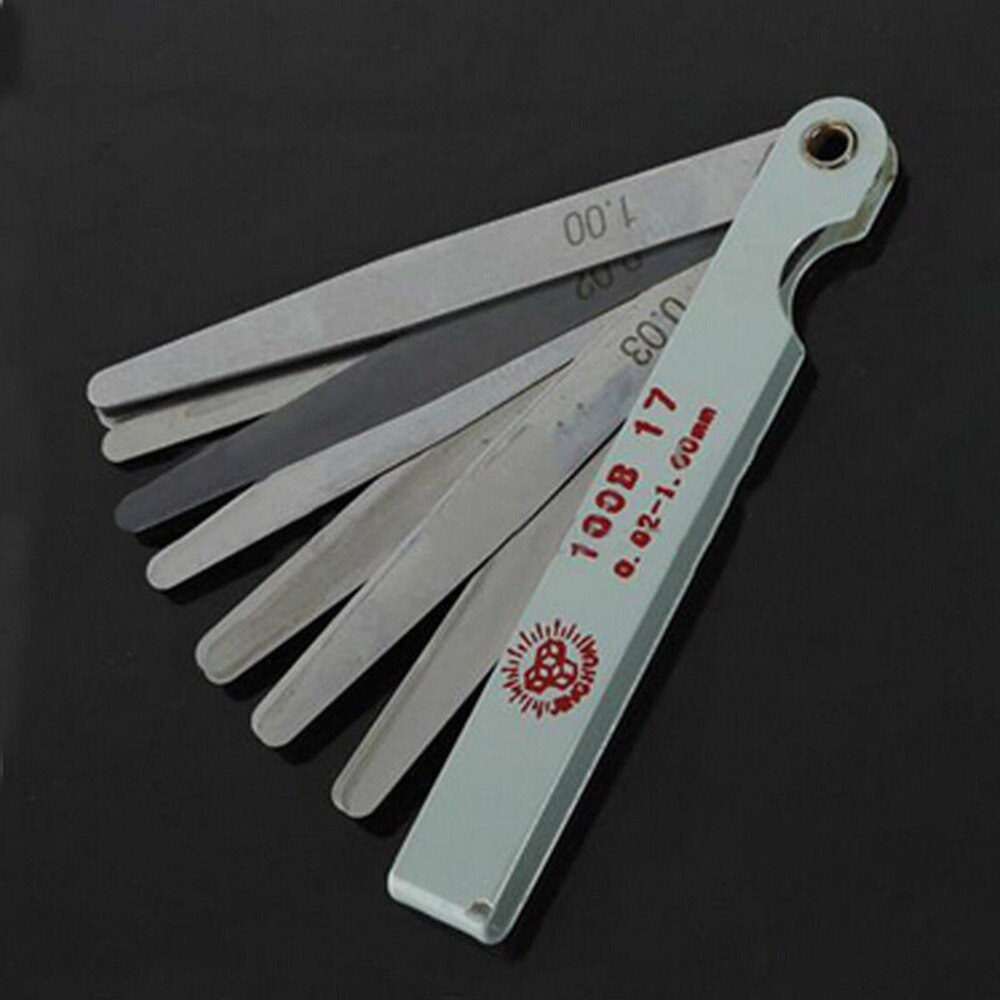 17 Blade Metric Feeler Gauge 0.02-1.00mm Gap Filler Thickness Outdoor Measurement Tool 100mm